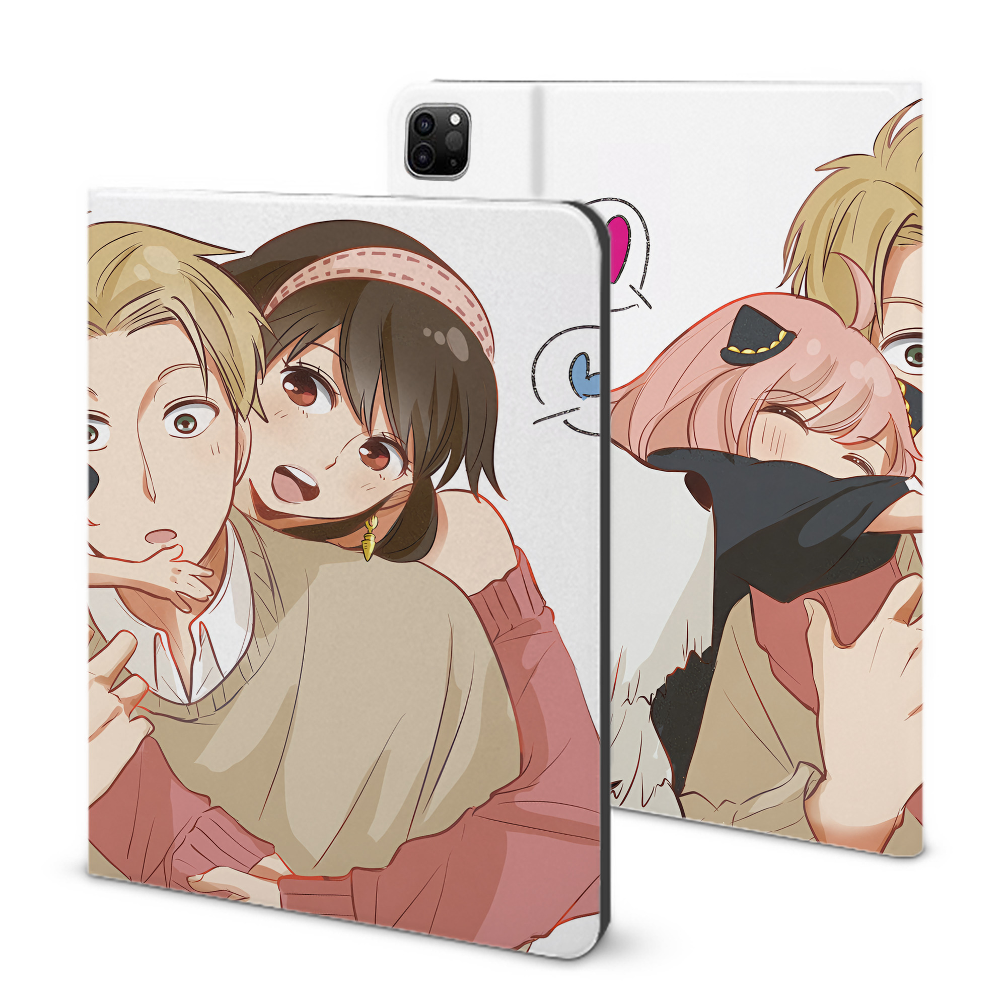 （画像用） SPY×FAMILY间谍家家酒 IPad ケース ブック型 PUレザー TPU 耐衝撃 軽量 薄型 ペン収納なし 全面保護 IPad 各モデル対応